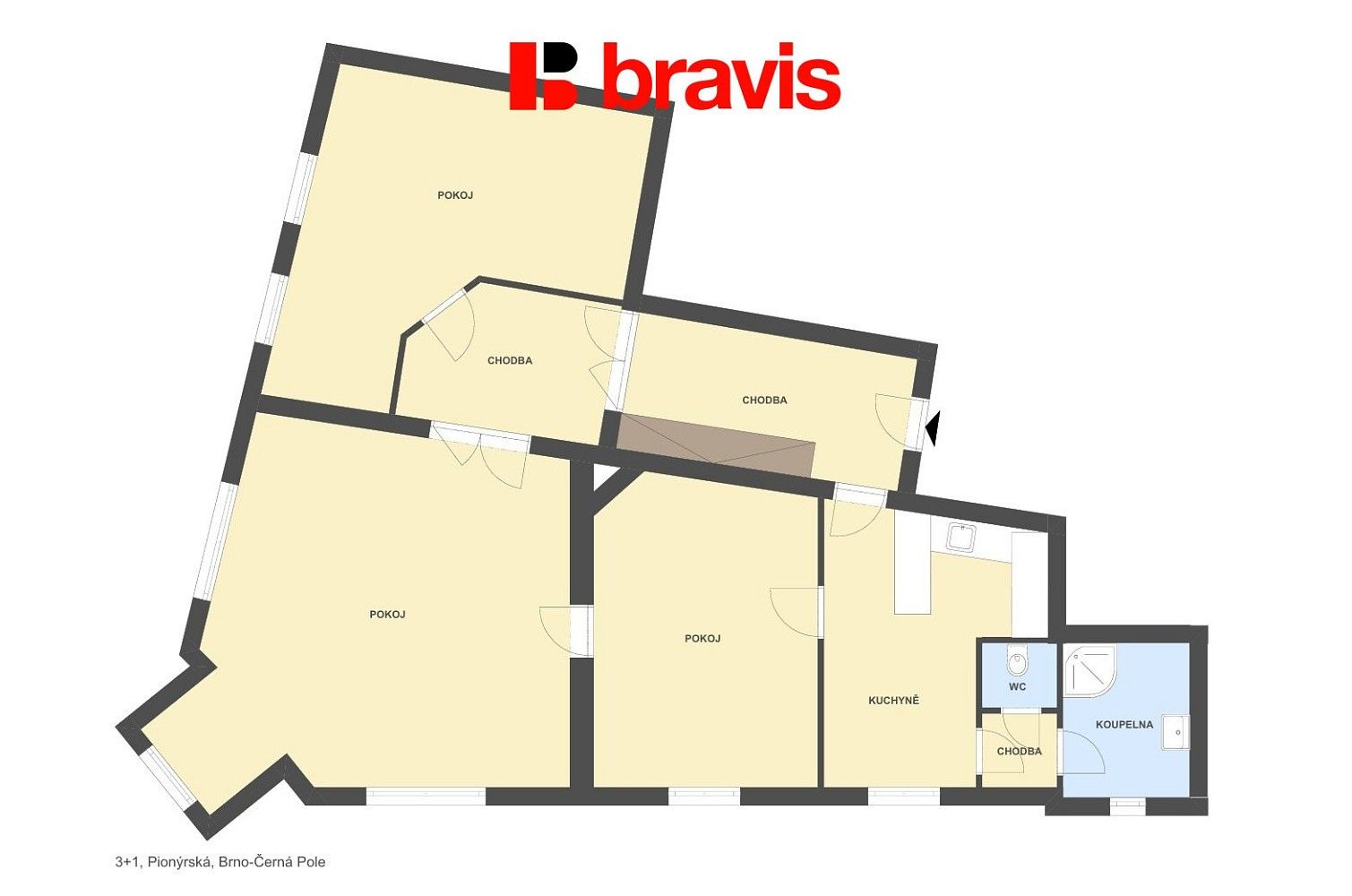 Byt 3+1 · 118 m² · Pionýrská, Brno - Ponava - 4