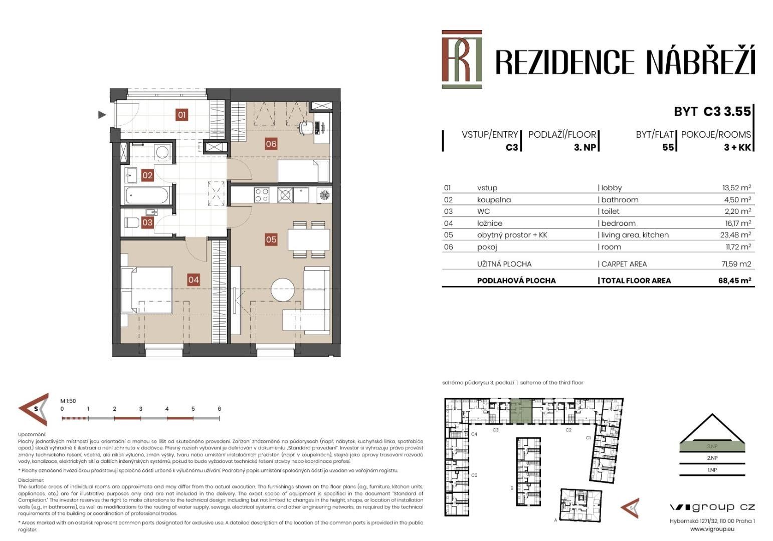 3+kk, Nábřeží, Brandýs nad Labem-Stará Boleslav Stará Boleslav, 72 m² - 2