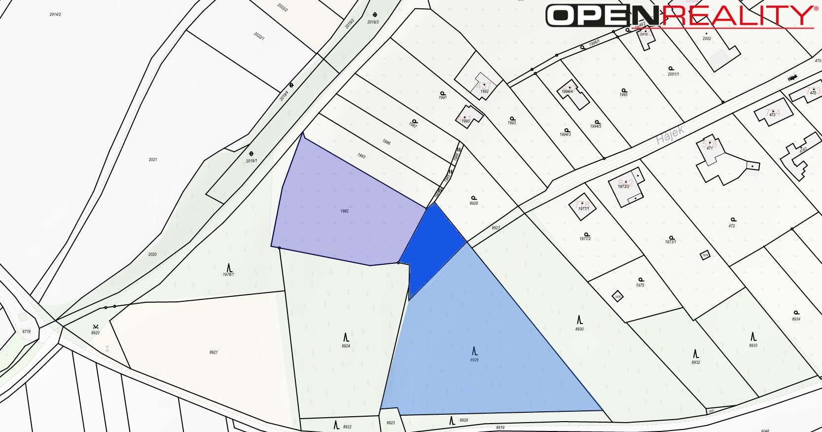 Pozemky pro bydlení, Hájek, Klobouky u Brna, 3 963 m² - 2
