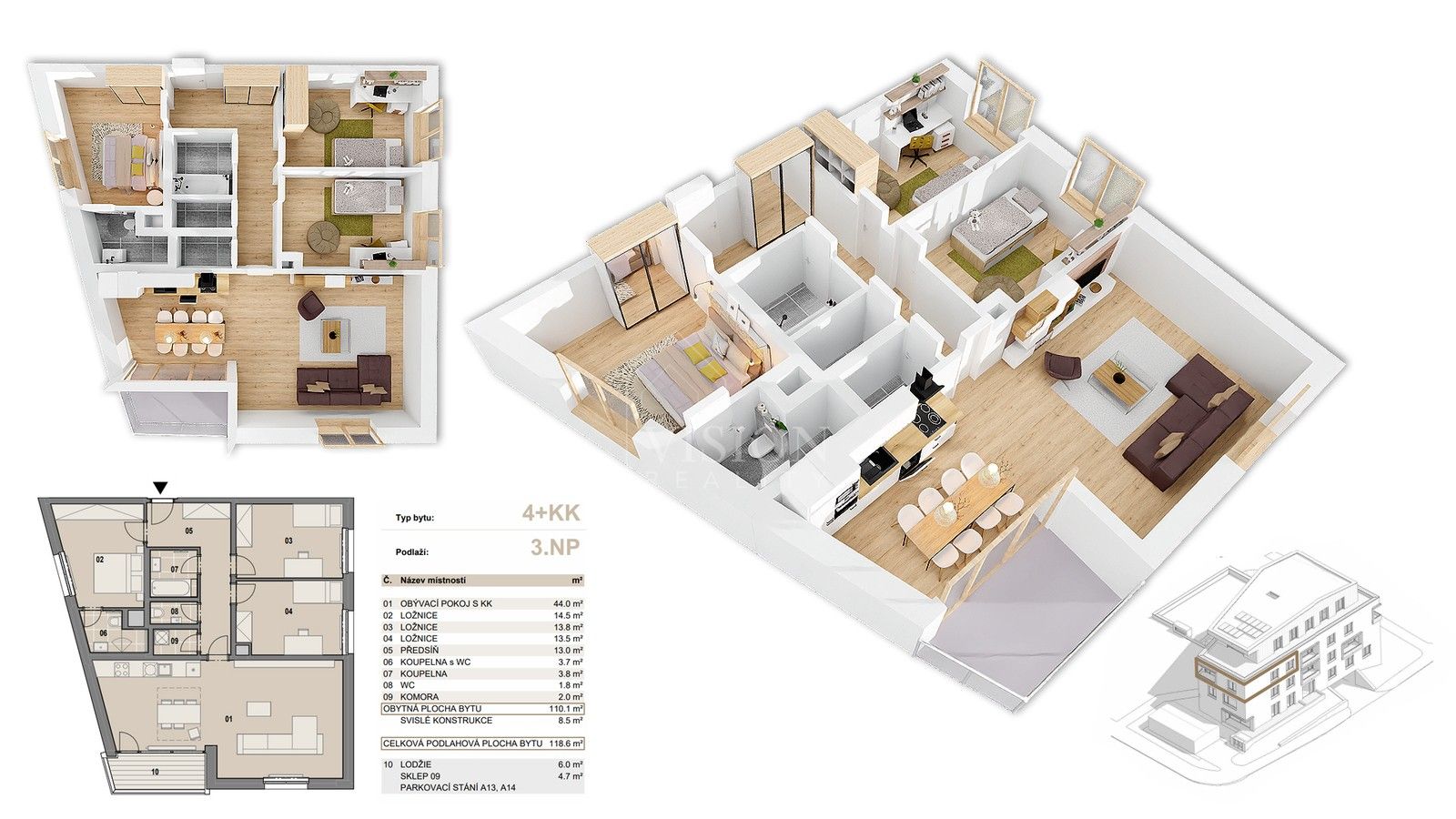 Prodej byt 4+kk - Příbram, 110 m²