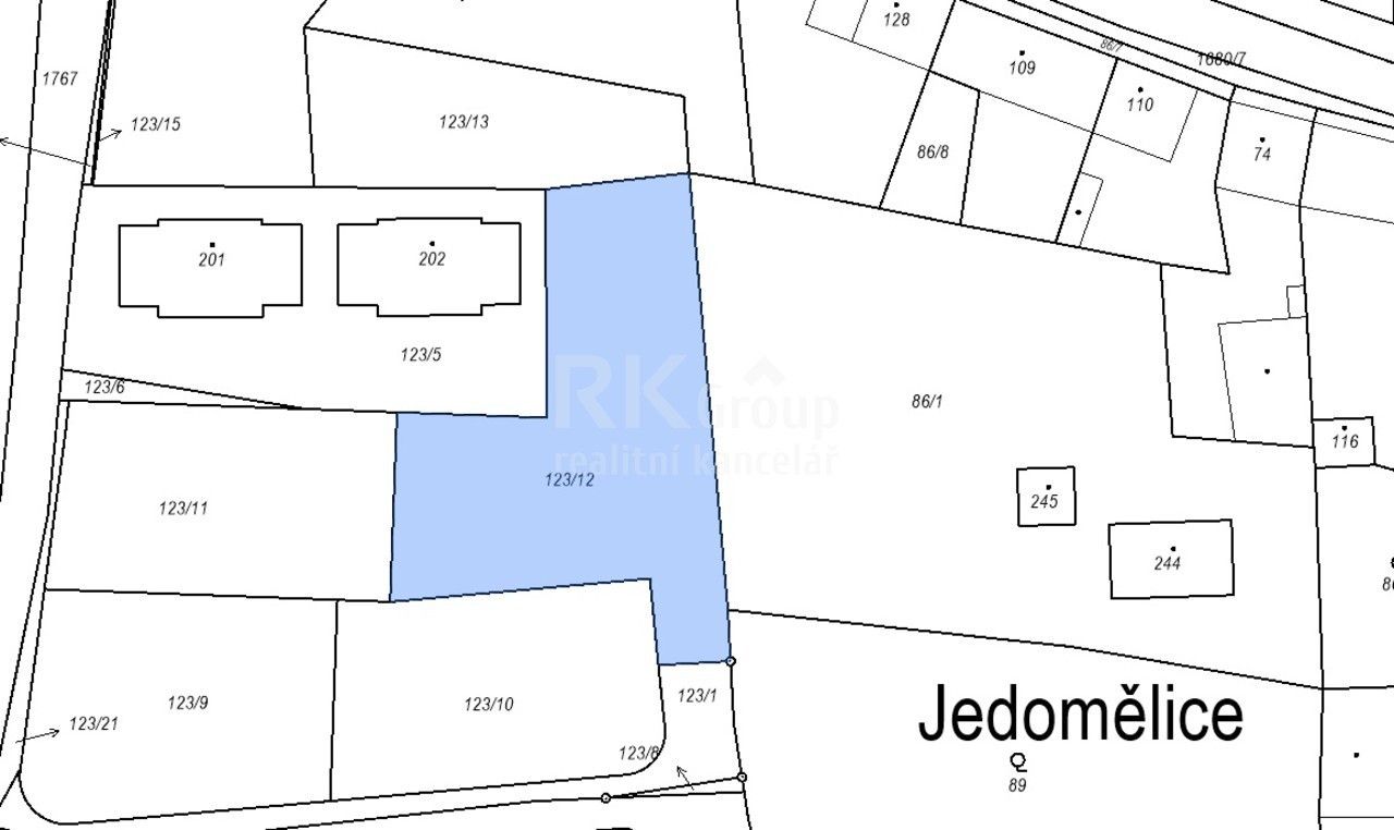 Prodej pozemek pro bydlení - Jedomělice, 1 313 m²