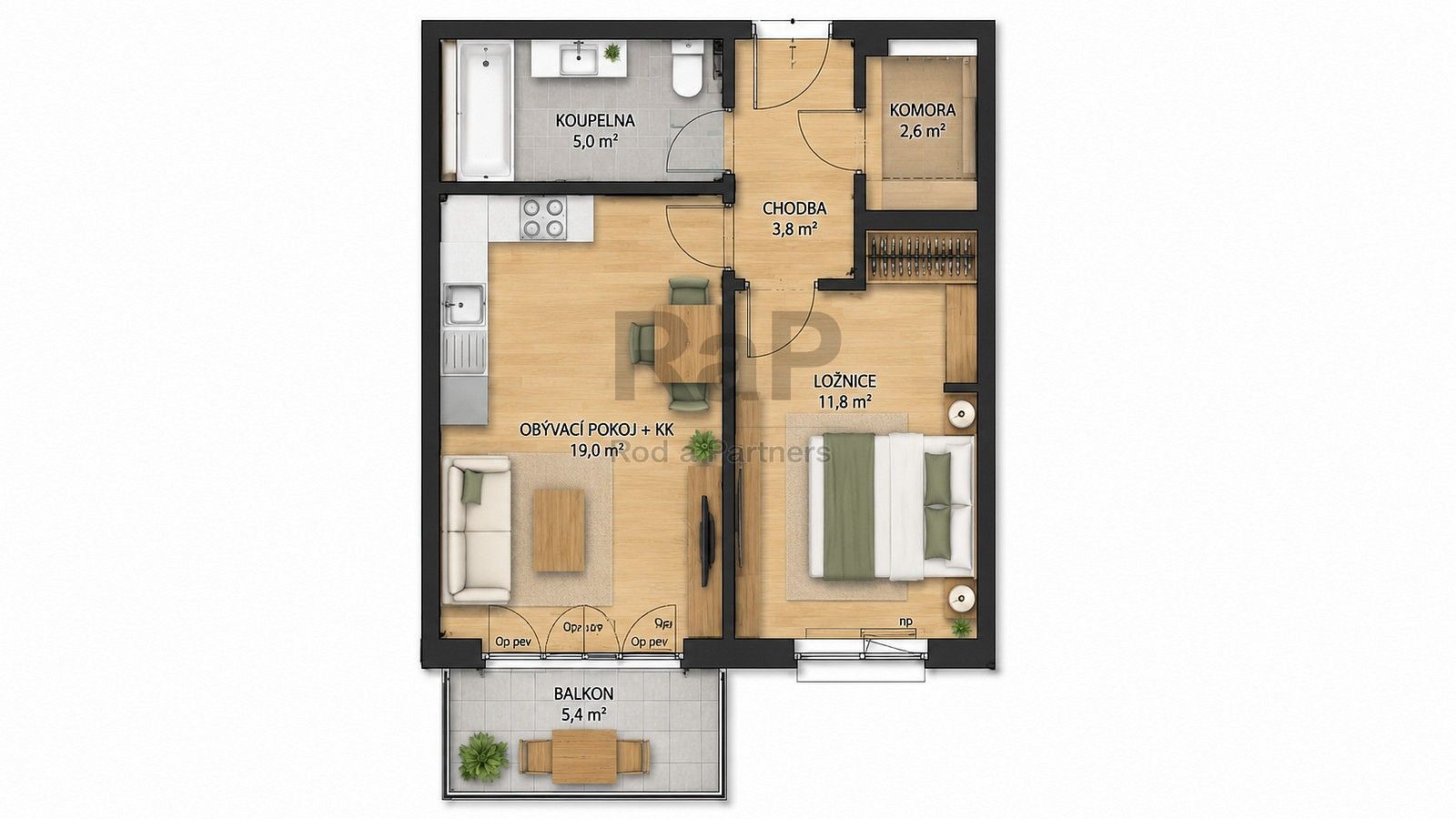2+kk, Praha - Chodov, okres Praha 11, Hlavní město Praha, 44 m² - 2