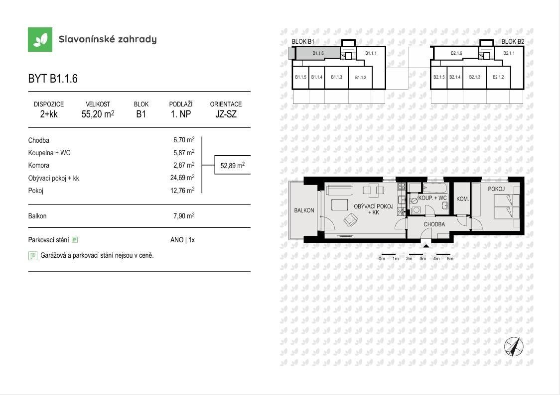 Prodej byt 2+kk - Loudova, Olomouc, 53 m²