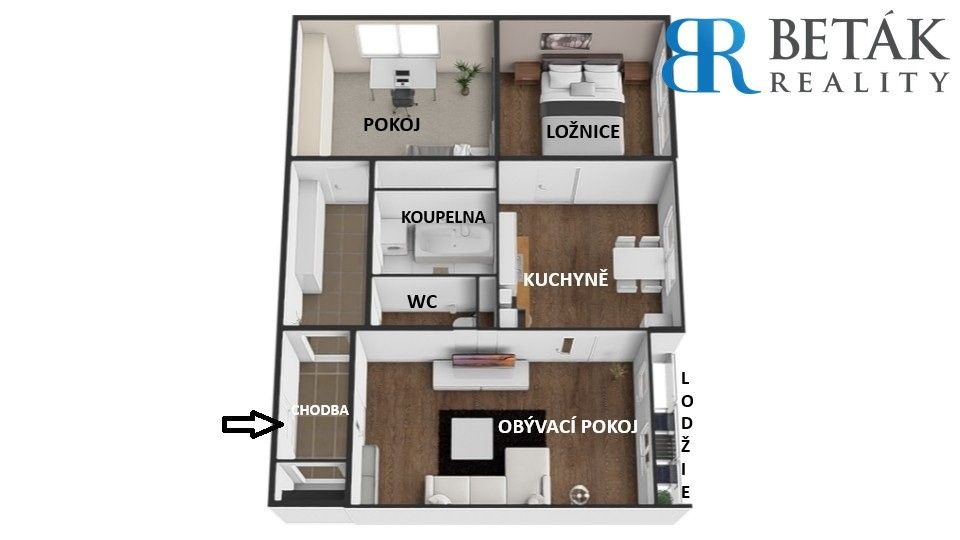 Prodej byt 3+1 - Malá Dlážka, Přerov, 63 m²