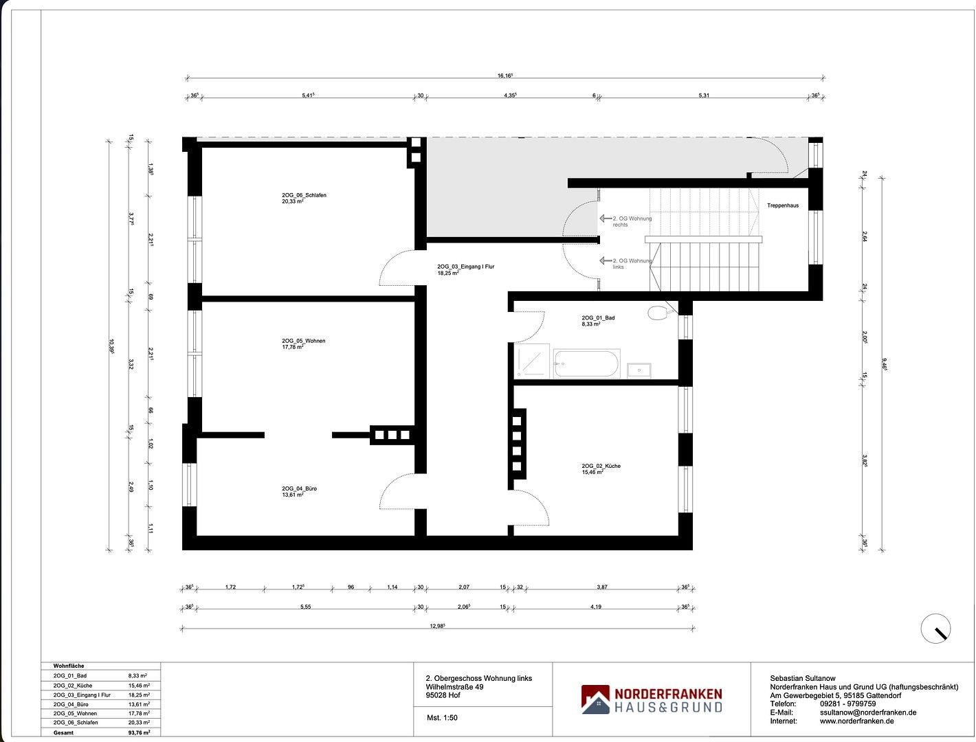 3+1, Hof Hof Bayern 95028, 93 m² - 1
