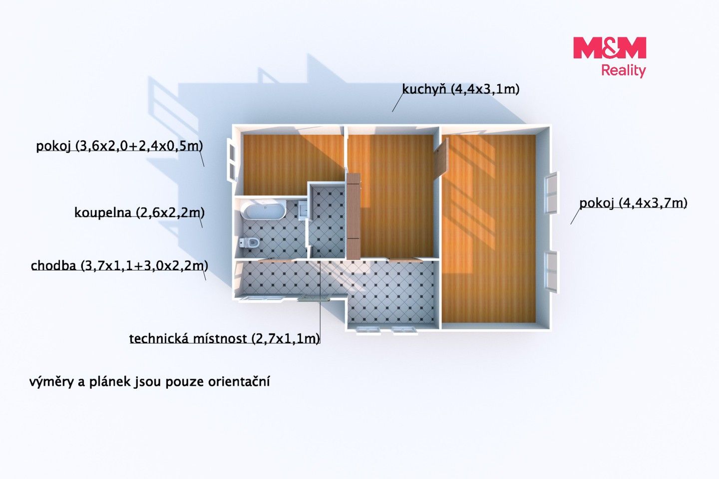 Byt 2+1 · 58 m² · K Lesu, Plzeň - 3