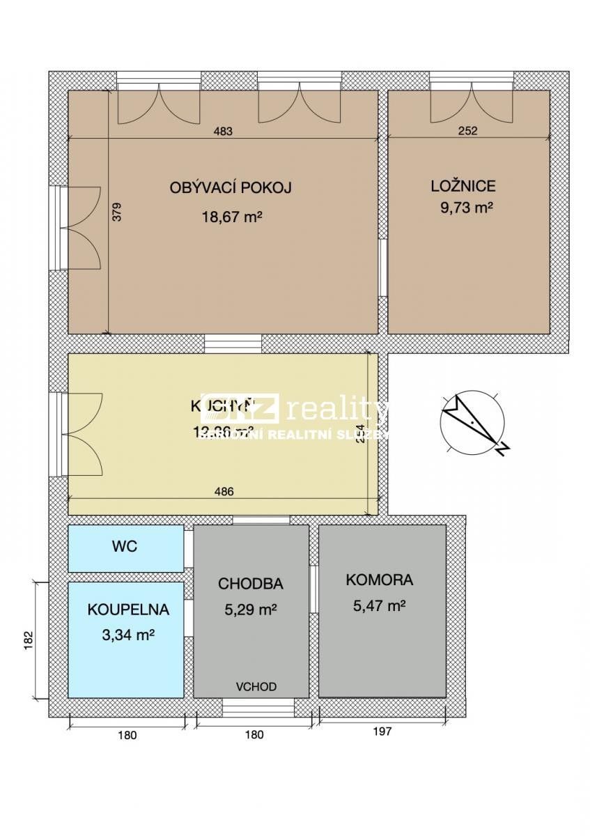 Pronájem byt 2+1 - Slovenského nár. povstání, Rumburk, 56 m²