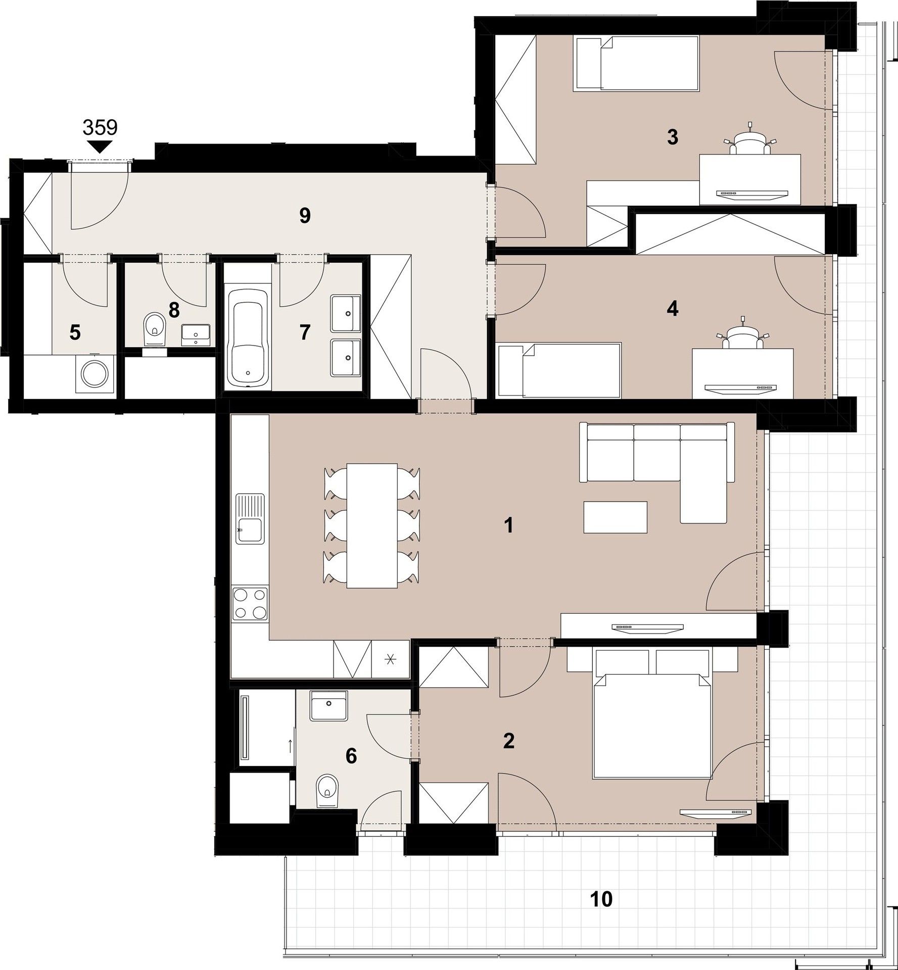 4+kk, Jana Želivského, Praha, 105 m² - 2