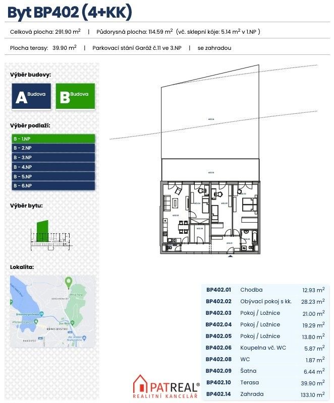 4+kk, Ondrova, Brno Kníničky, 291 m² - 2
