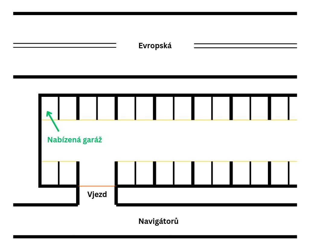 Pronájem garáž - Navigátorů, Praha - Liboc, 18 m² - 2