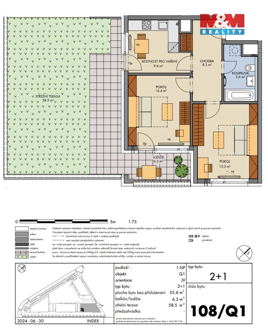 Prodej byt 2+1 - Gollové, Praha, 55 m²