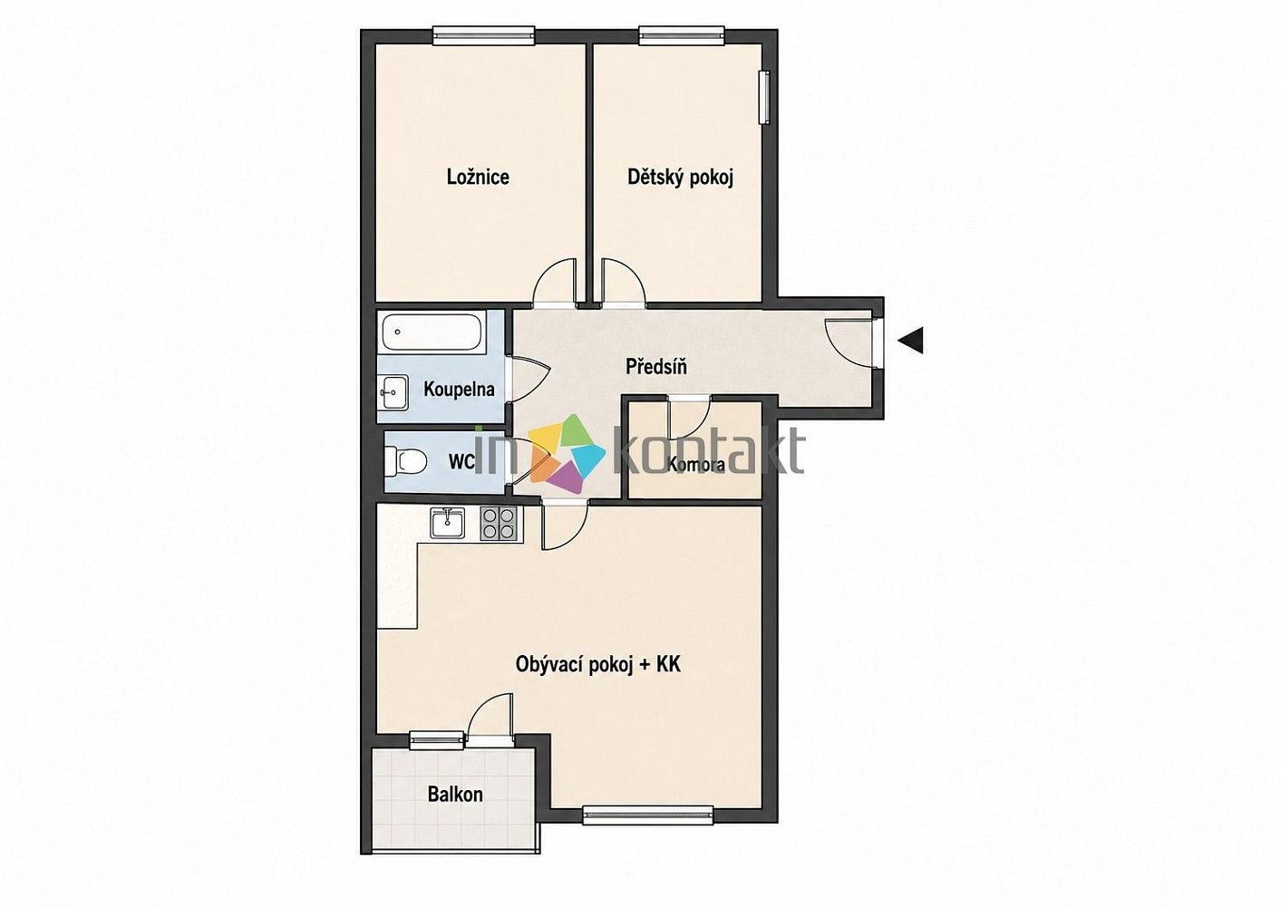 3+kk, Brno - Lesná, okres Brno-město, Jihomoravský kraj, 82 m² - 2