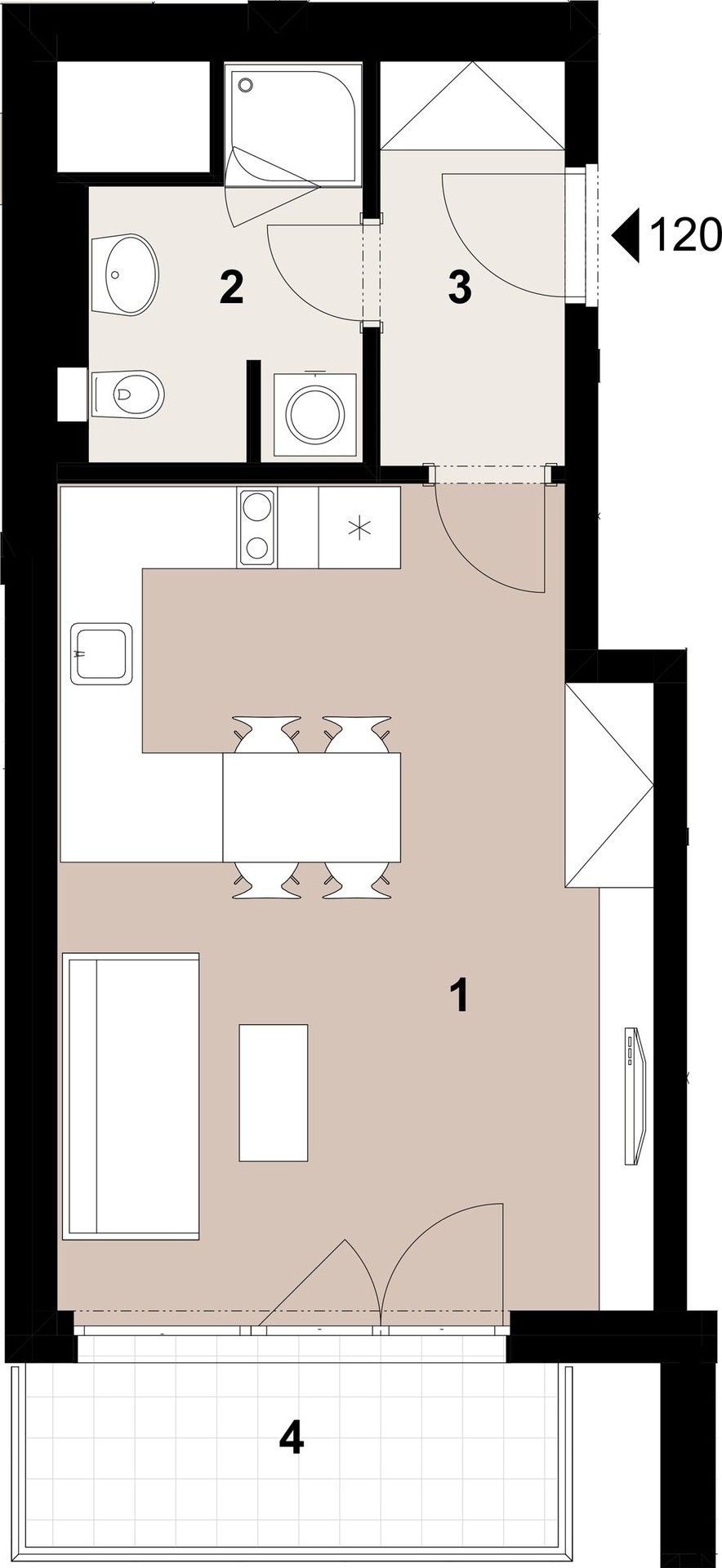 1+kk, U plynárny, Praha, 35 m² - 2