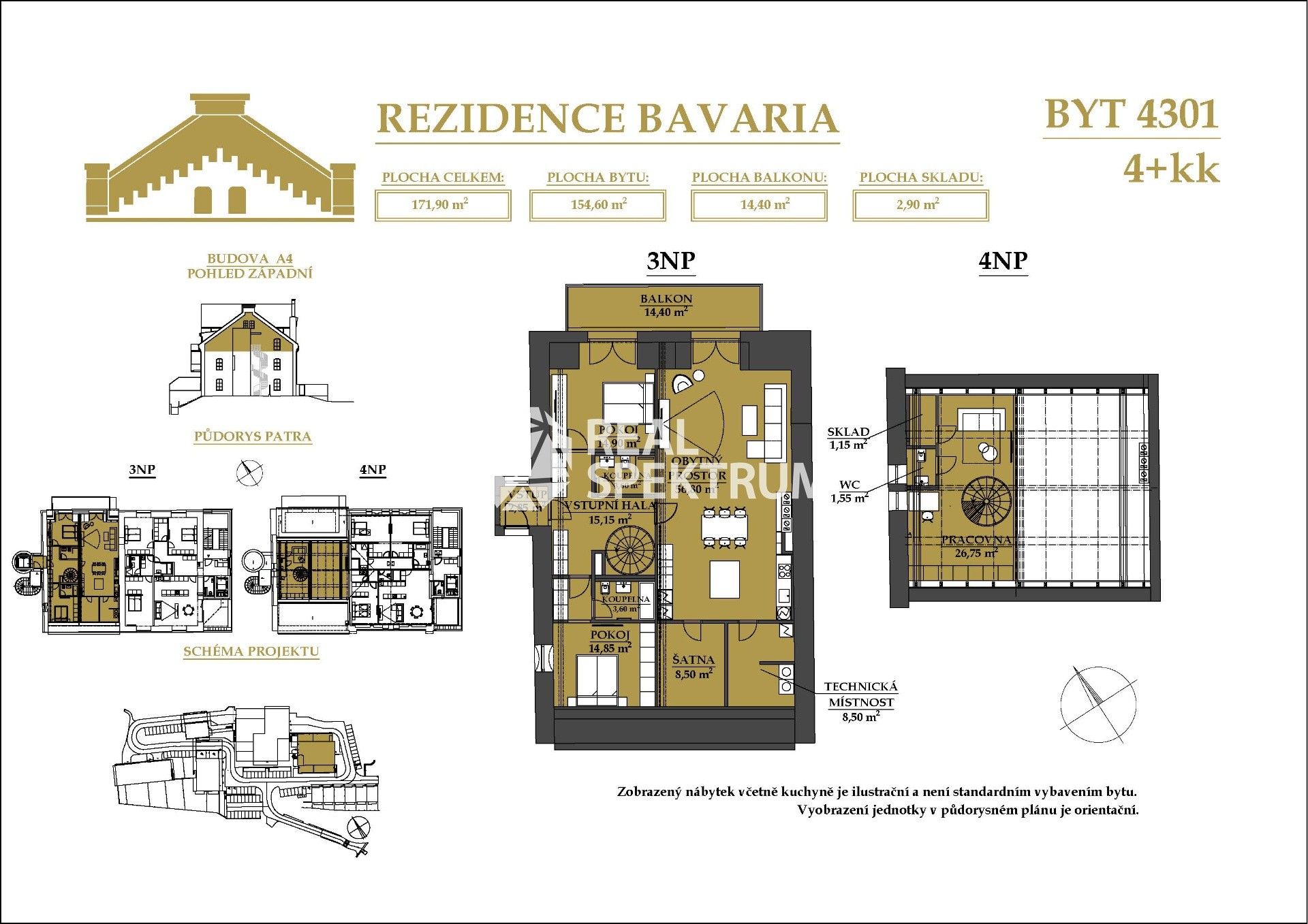 Prodej byt 4+kk - Jehnice, Brno, 178 m²