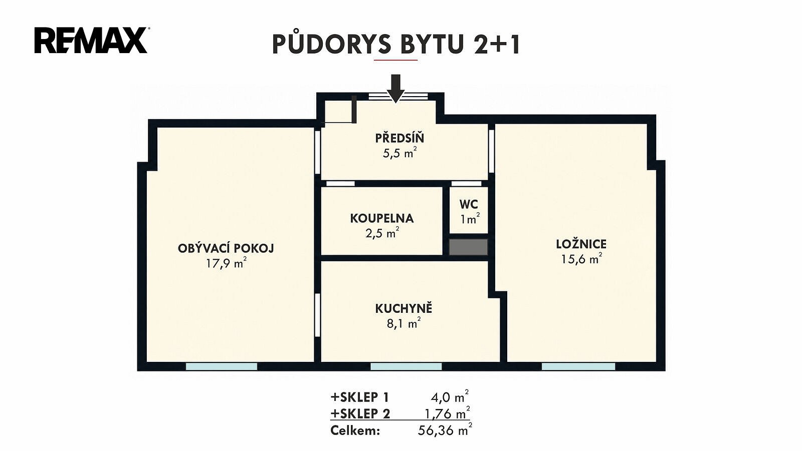 2+1, Na Královkách, Kuřim, okres Brno-venkov, 56 m² - 2
