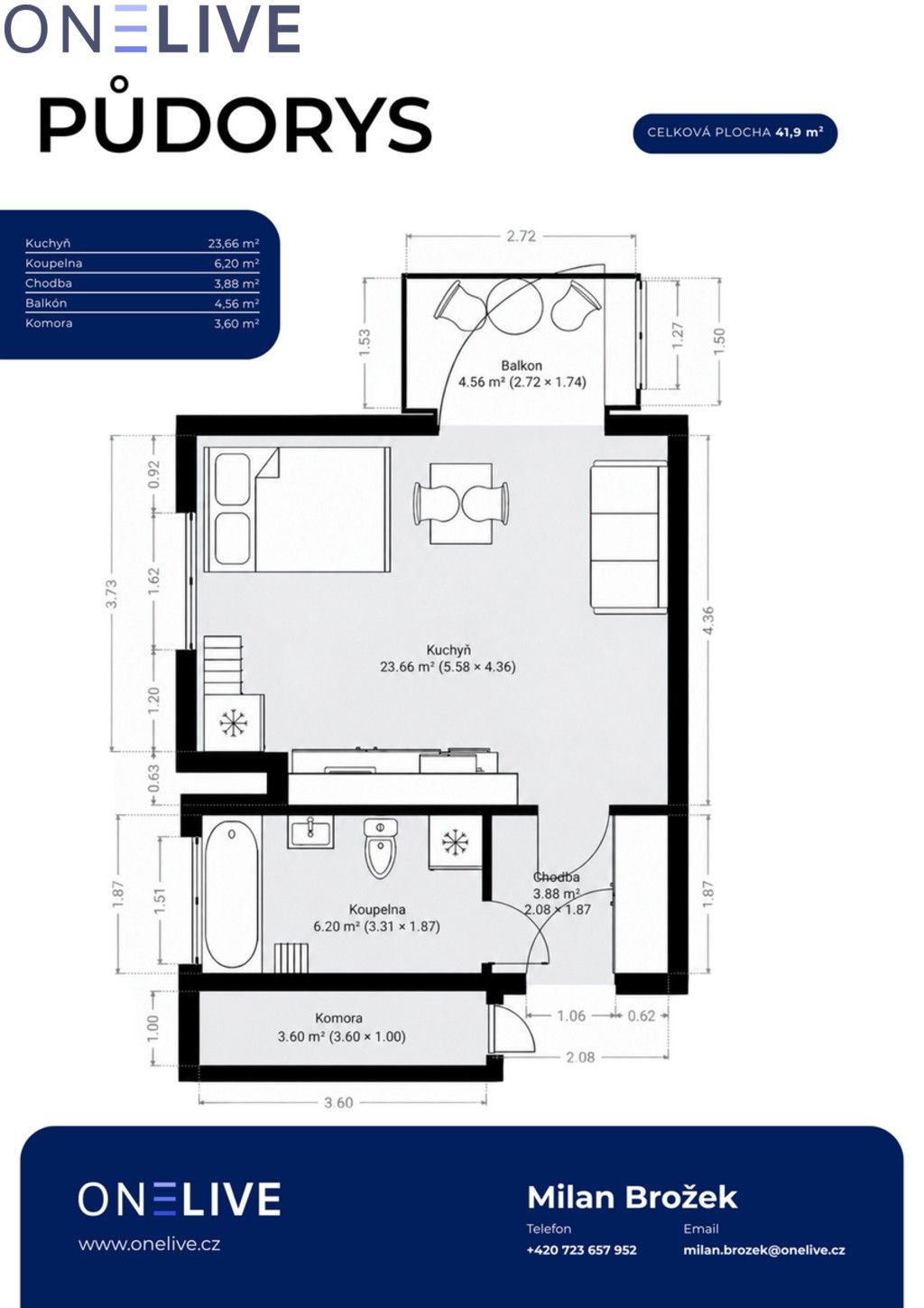 Byt 1+kk · 36 m² · U Pondu, Heřmanova Huť Vlkýš - 3