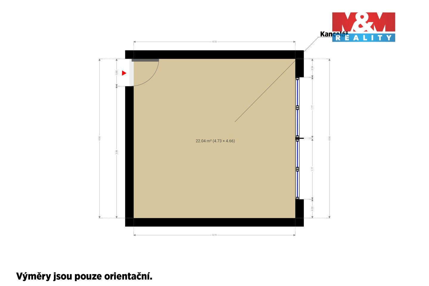 Pronájem kancelář - alej Svobody, Plzeň, 22 m²