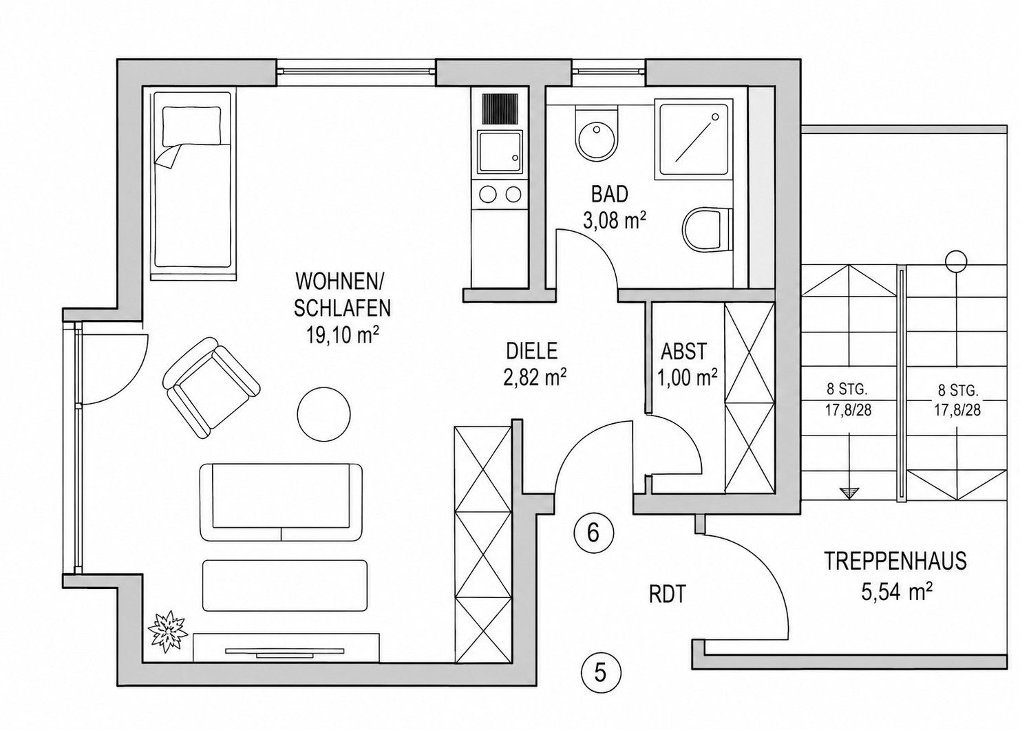 1+1, Am Bahnhof 71, , Sasko, 27 m² - 1
