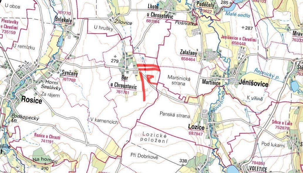 Prodej zemědělský pozemek - Bor u Chroustovic, Rosice