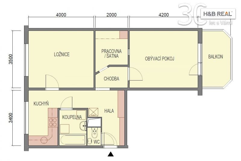 Pronájem byt 2+1 - Nádražní, Otrokovice, 56 m² - 2