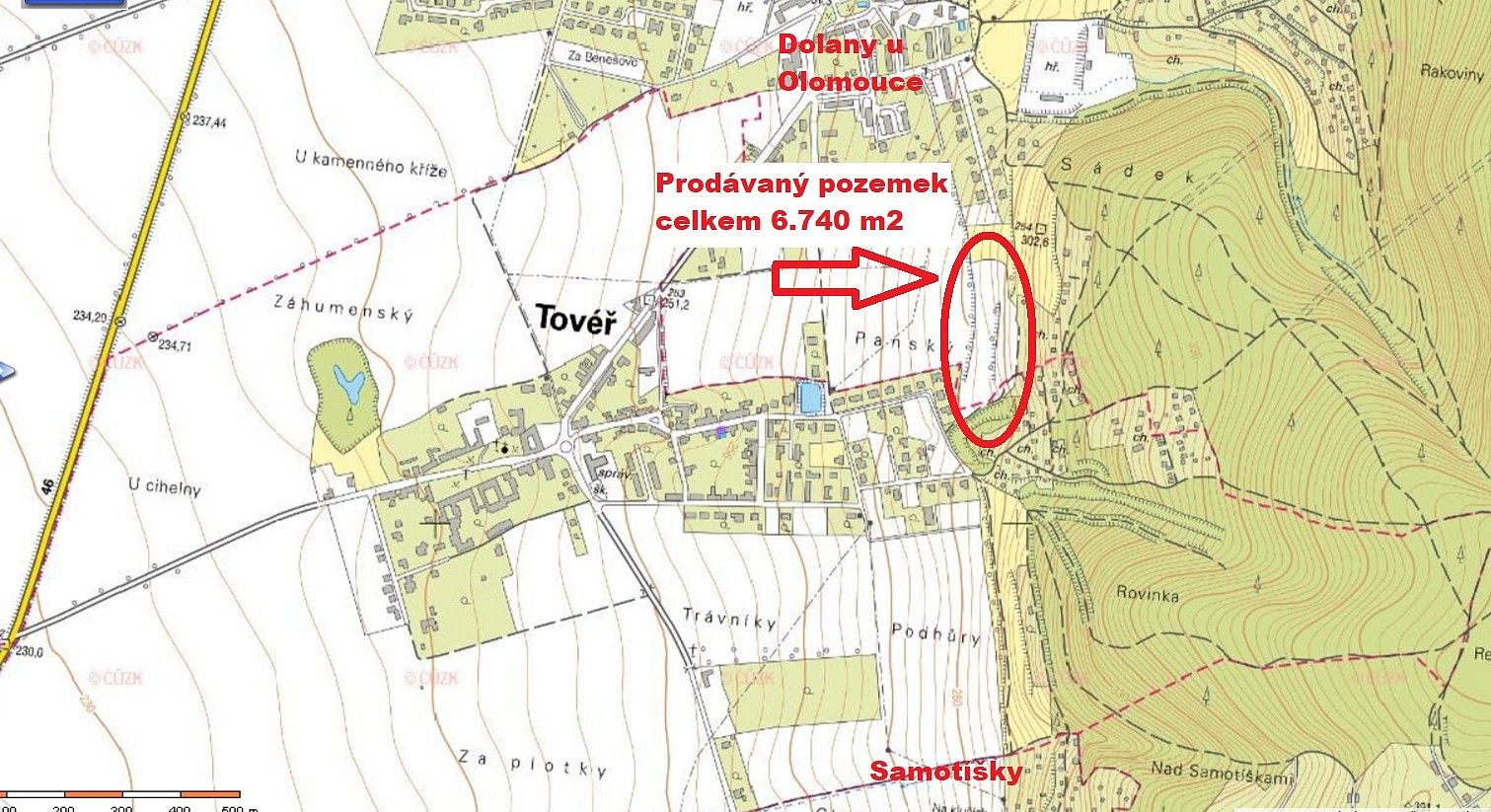 Pozemek pro bydlení, 6 740 m²