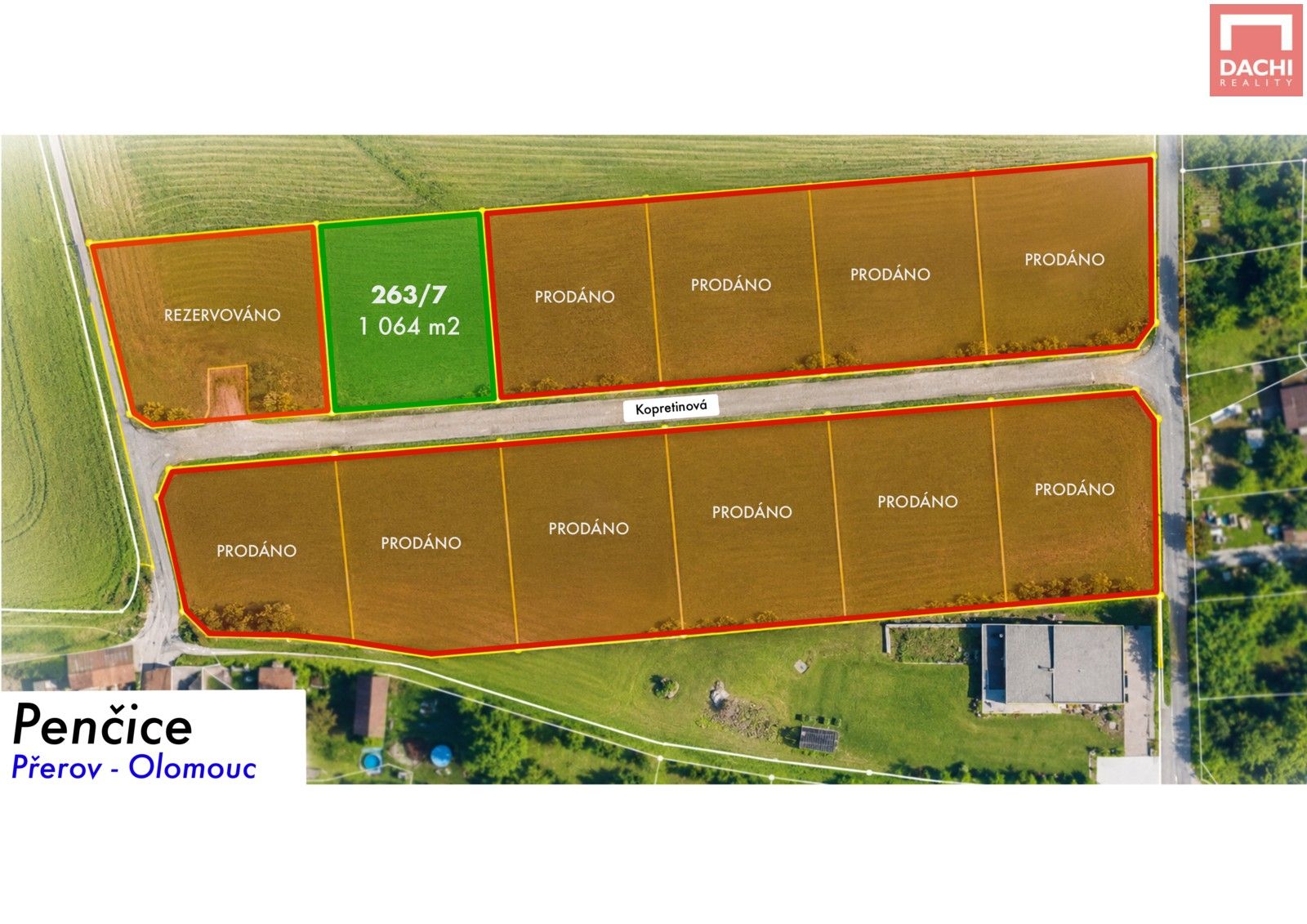 Pozemky pro bydlení, Přerov, 1 066 m² - 1