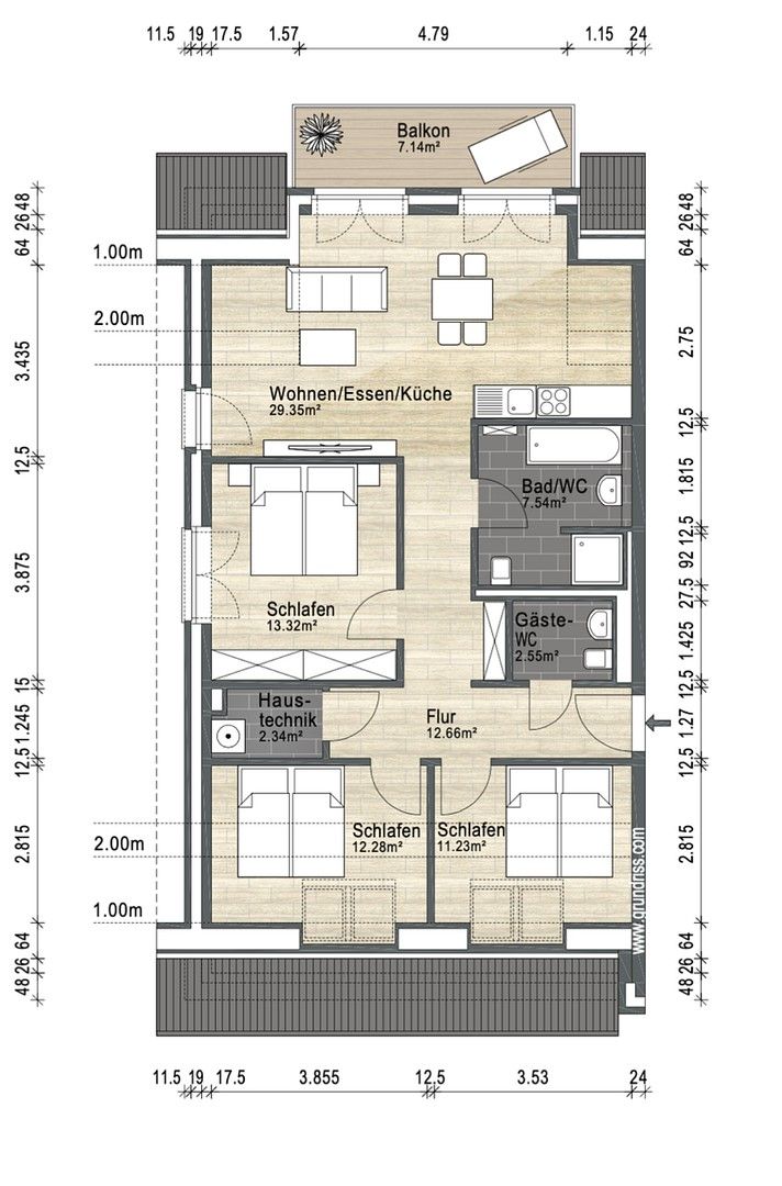 4+1, Papendorfer Str. 7, , Šlesvicko-Holštýnsko, 86 m² - 2