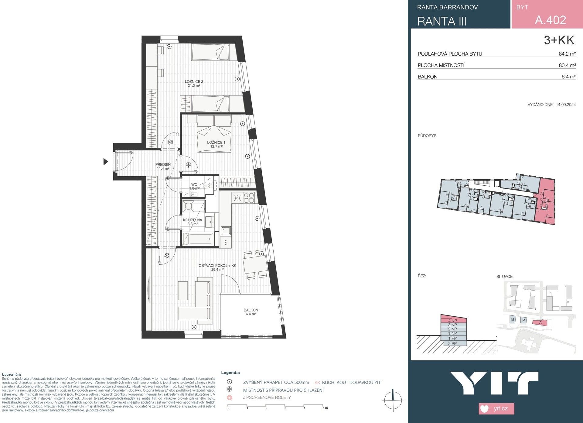 Prodej byt 3+kk - Wassermannova, Praha, 80 m²