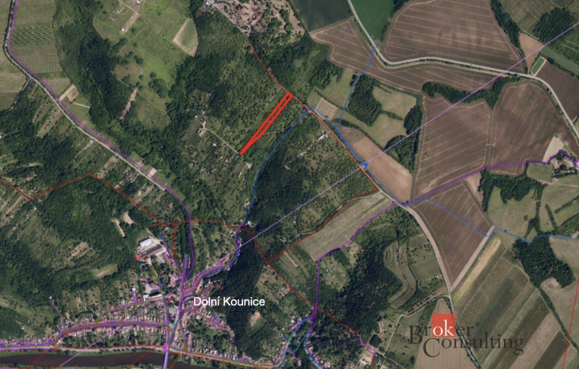 Zahrady, Stráně, Dolní Kounice, 4 535 m² - 2