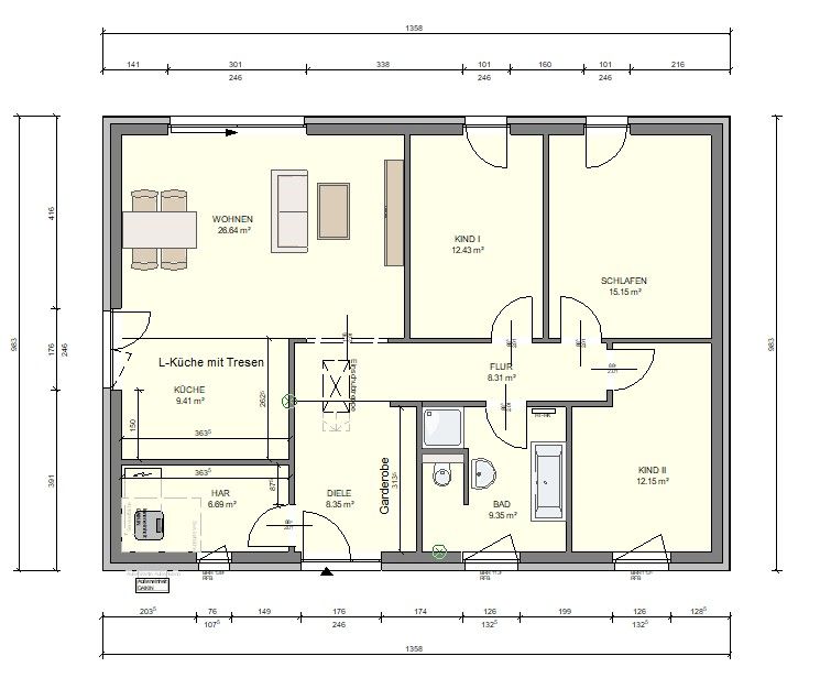Rodinné domy, Ponnsdorfer Weg 4, , Braniborsko, 109 m² - 2