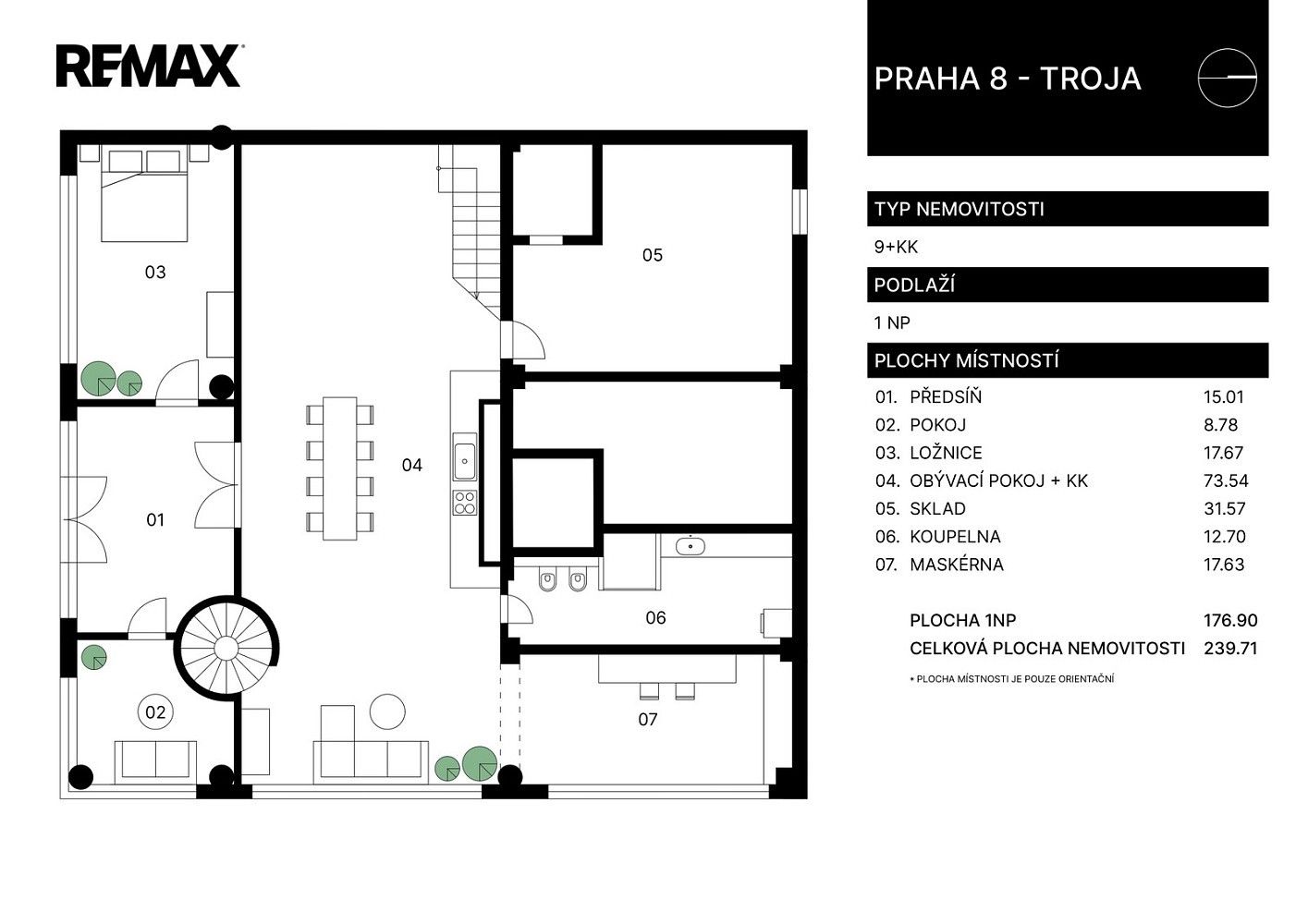 Obchodní prostory · 240 m² · Praha - Troja, okres Praha 8, Hlavní město Praha - 3