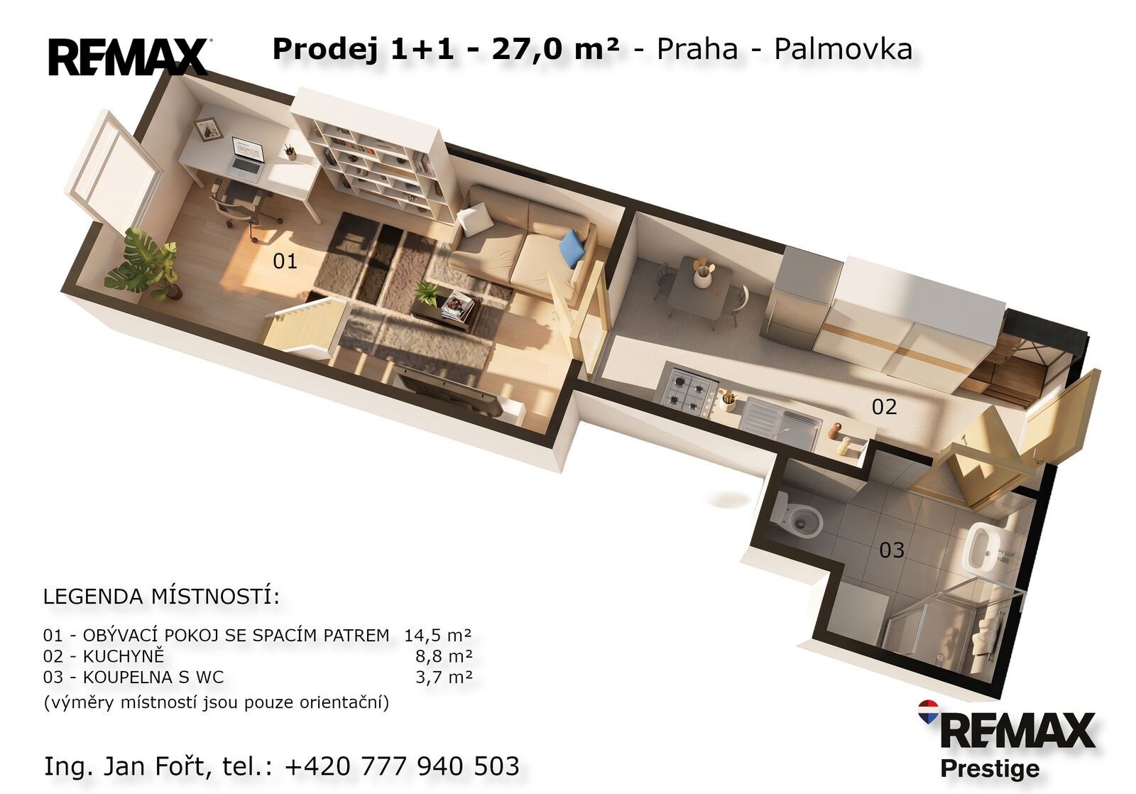 Byt 1+1 · 27 m² · Turnovská 478, Praha Libeň - 3
