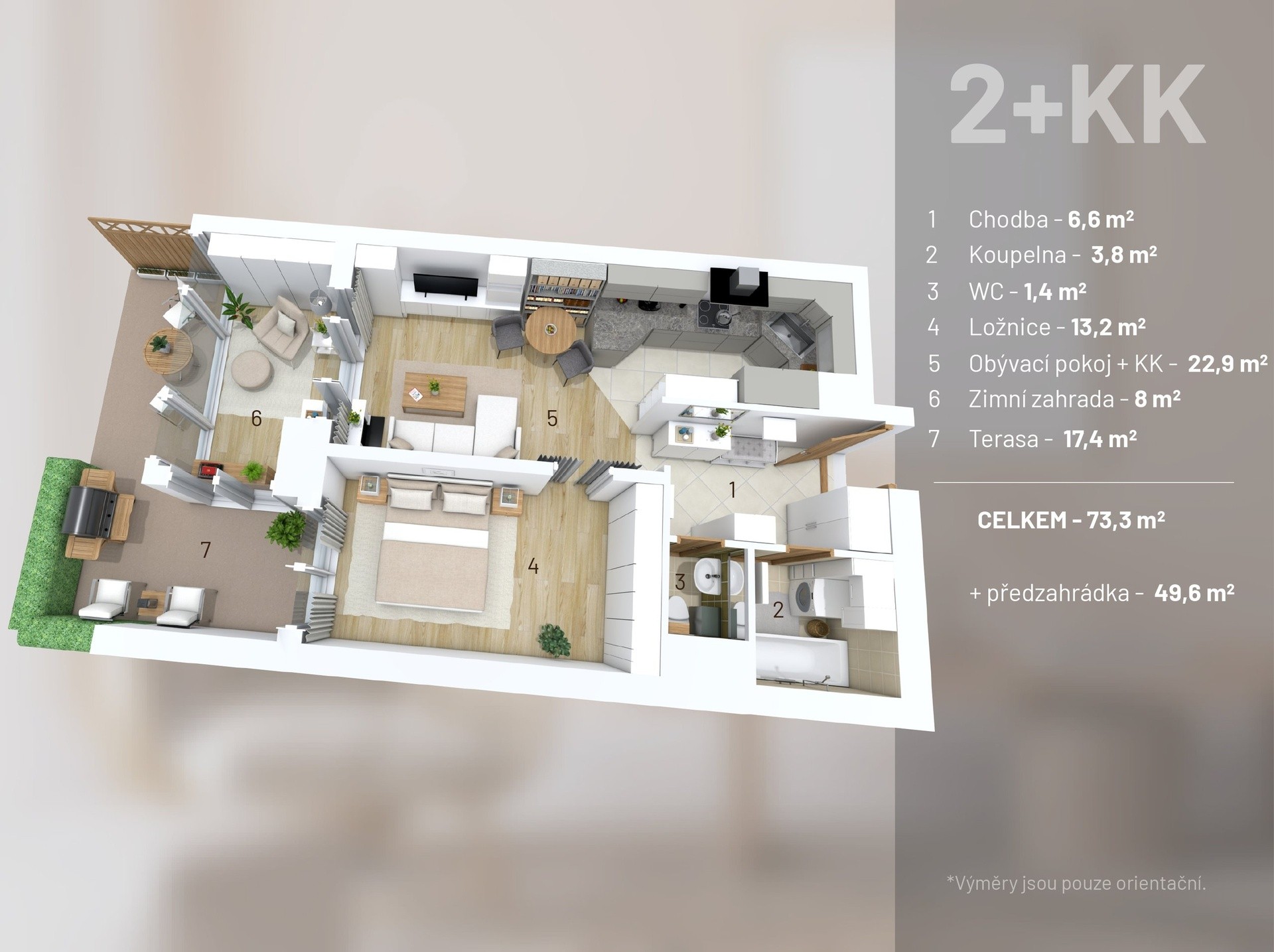 Prodej byt 2+kk - Dělená 957, Praha Řeporyje, 51 m² - 5