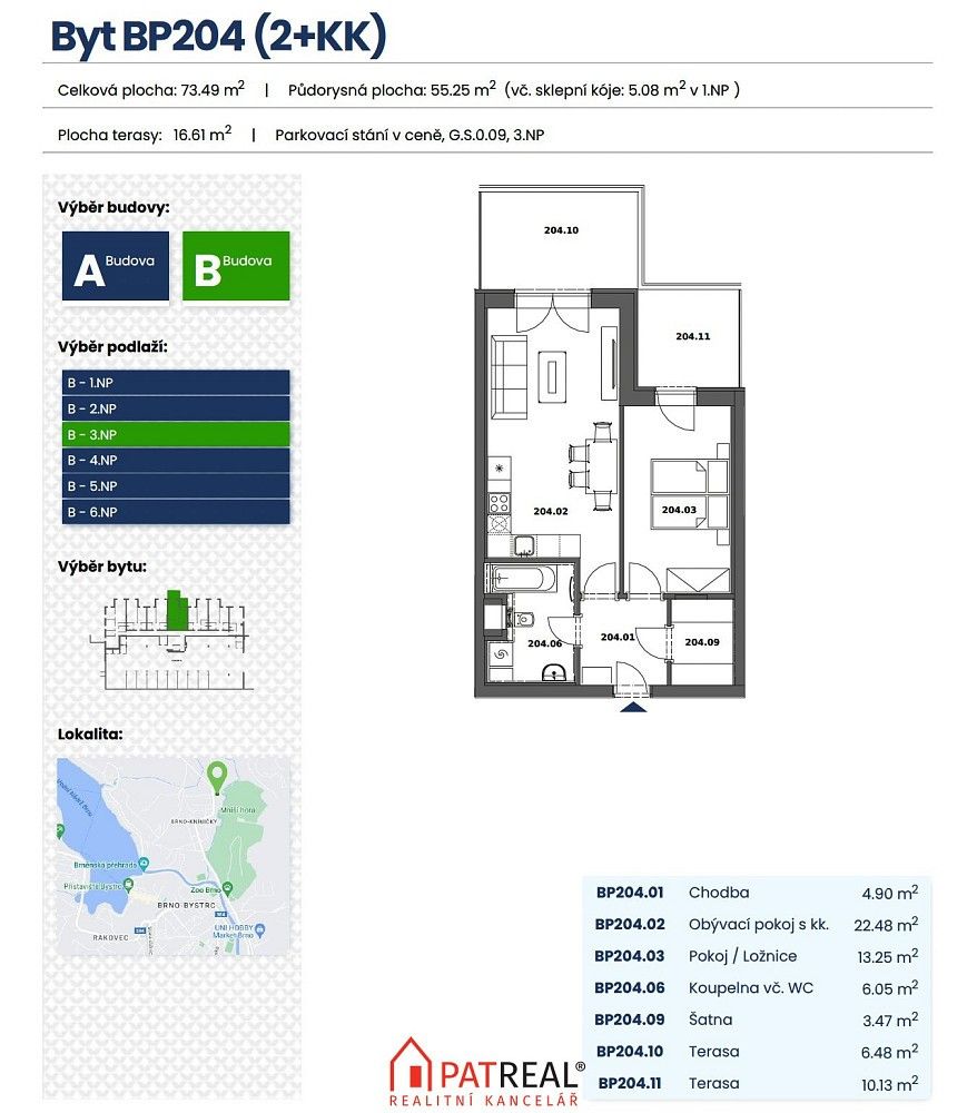 2+kk, Ondrova, Brno - Kníničky, 74 m² - 2