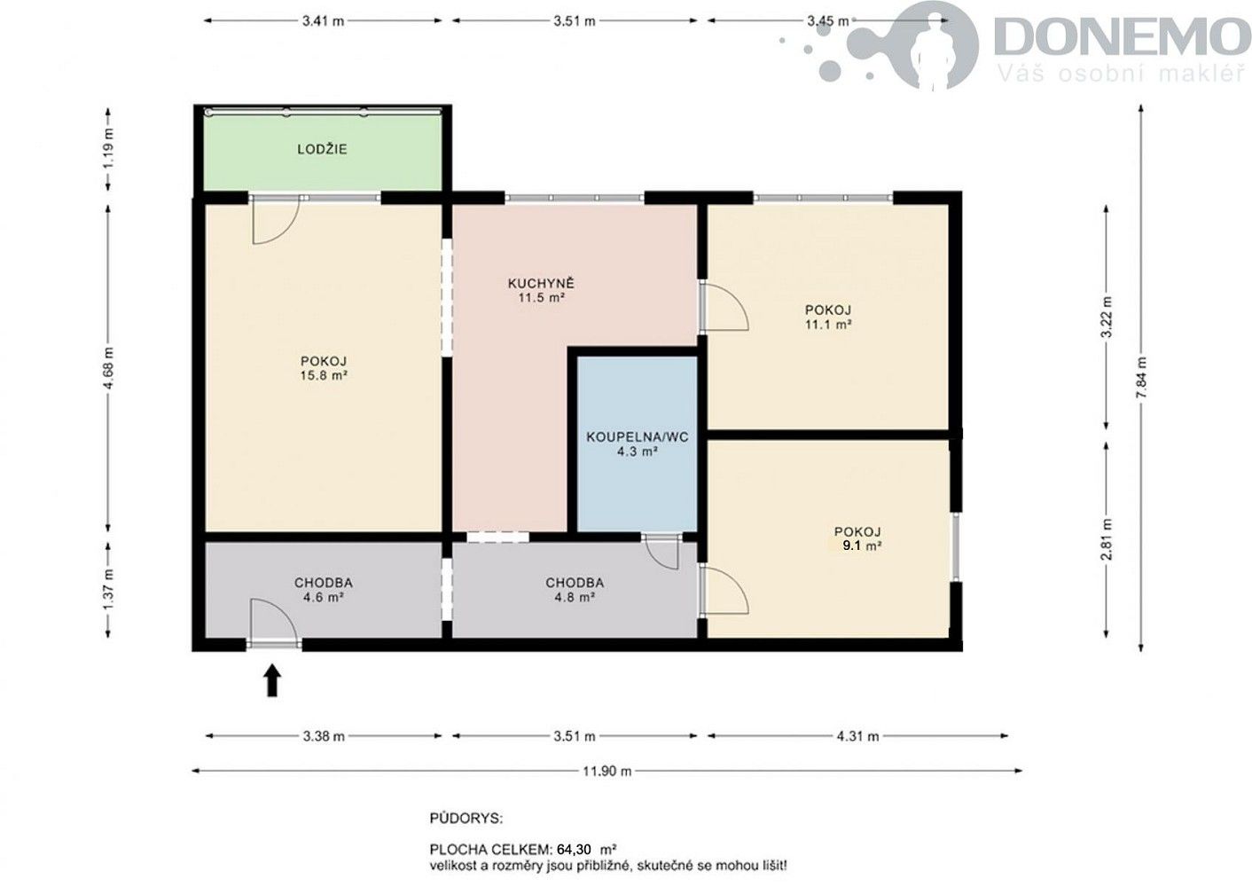 3+1, Řezáčova, Olomouc - Lazce, 65 m² - 2