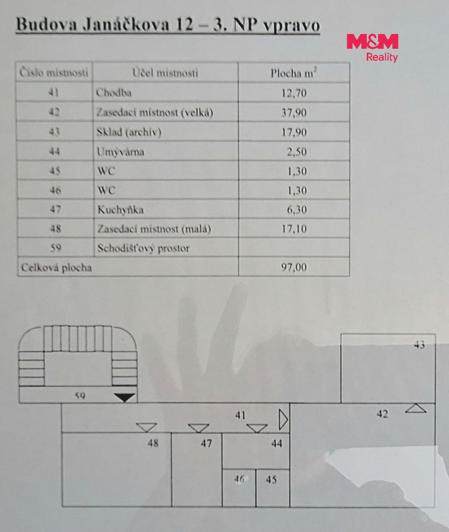 Pronájem kancelář - Janáčkova, Ostrava, 97 m² - 5