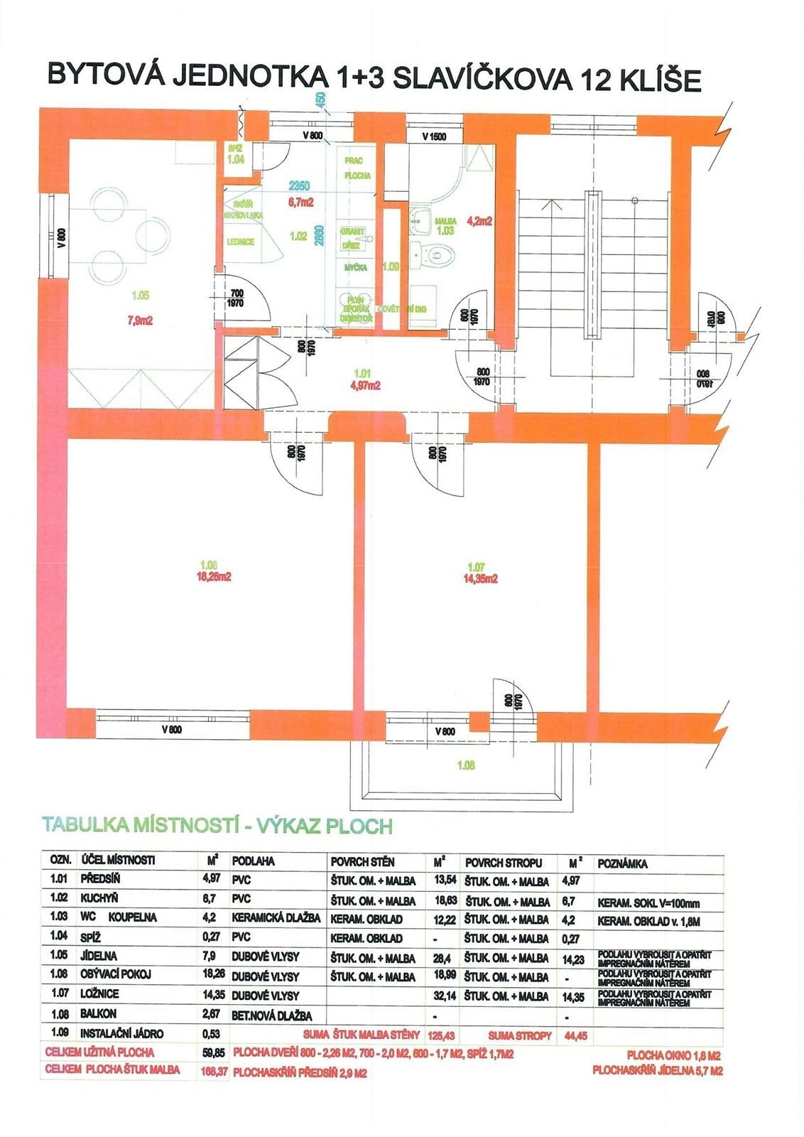 3+1, Slavíčkova 935, Ústí nad Labem Klíše, 65 m² - 2