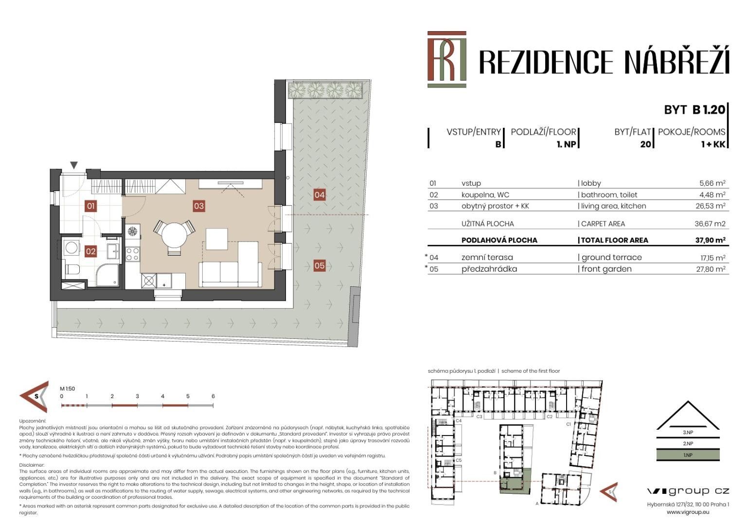 1+kk, Nábřeží, Brandýs nad Labem-Stará Boleslav Stará Boleslav, 37 m² - 2