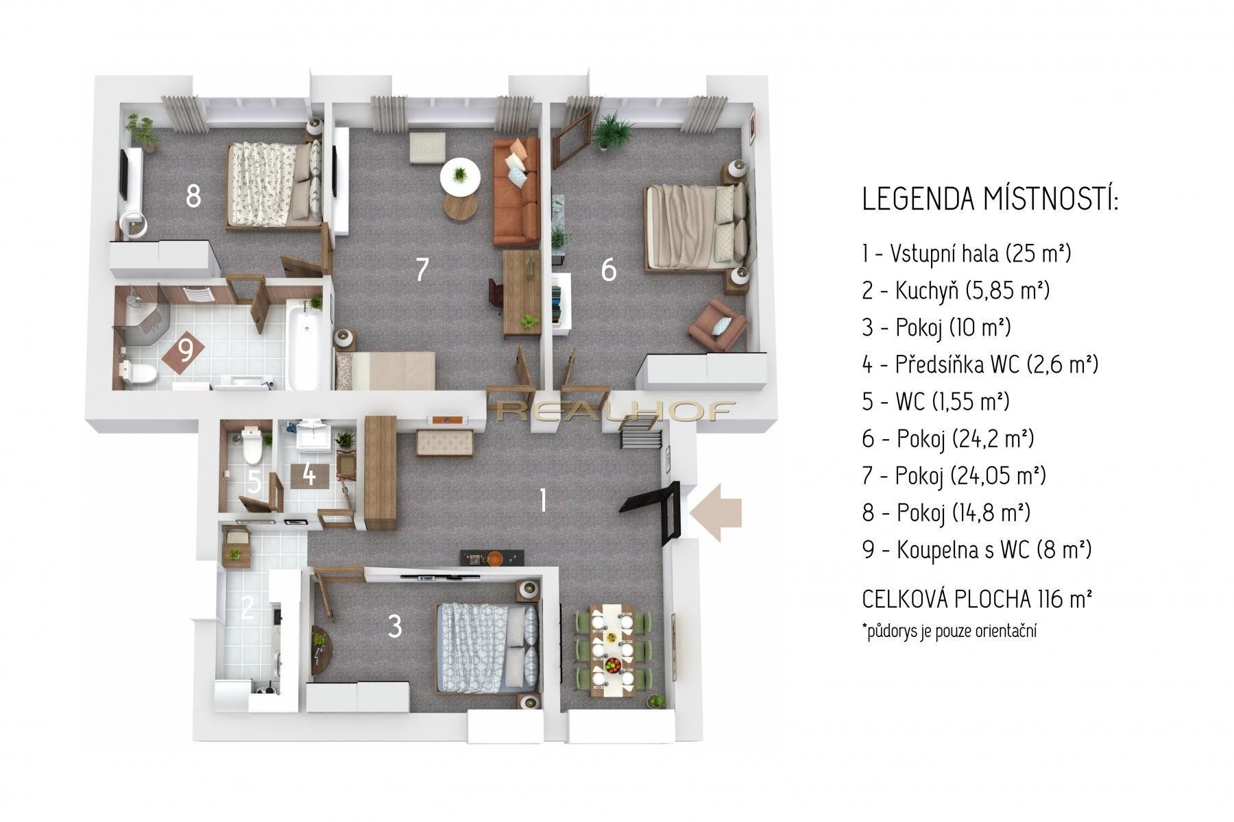 Prodej byt 4+1 - Lidická  , Brno, 116 m²