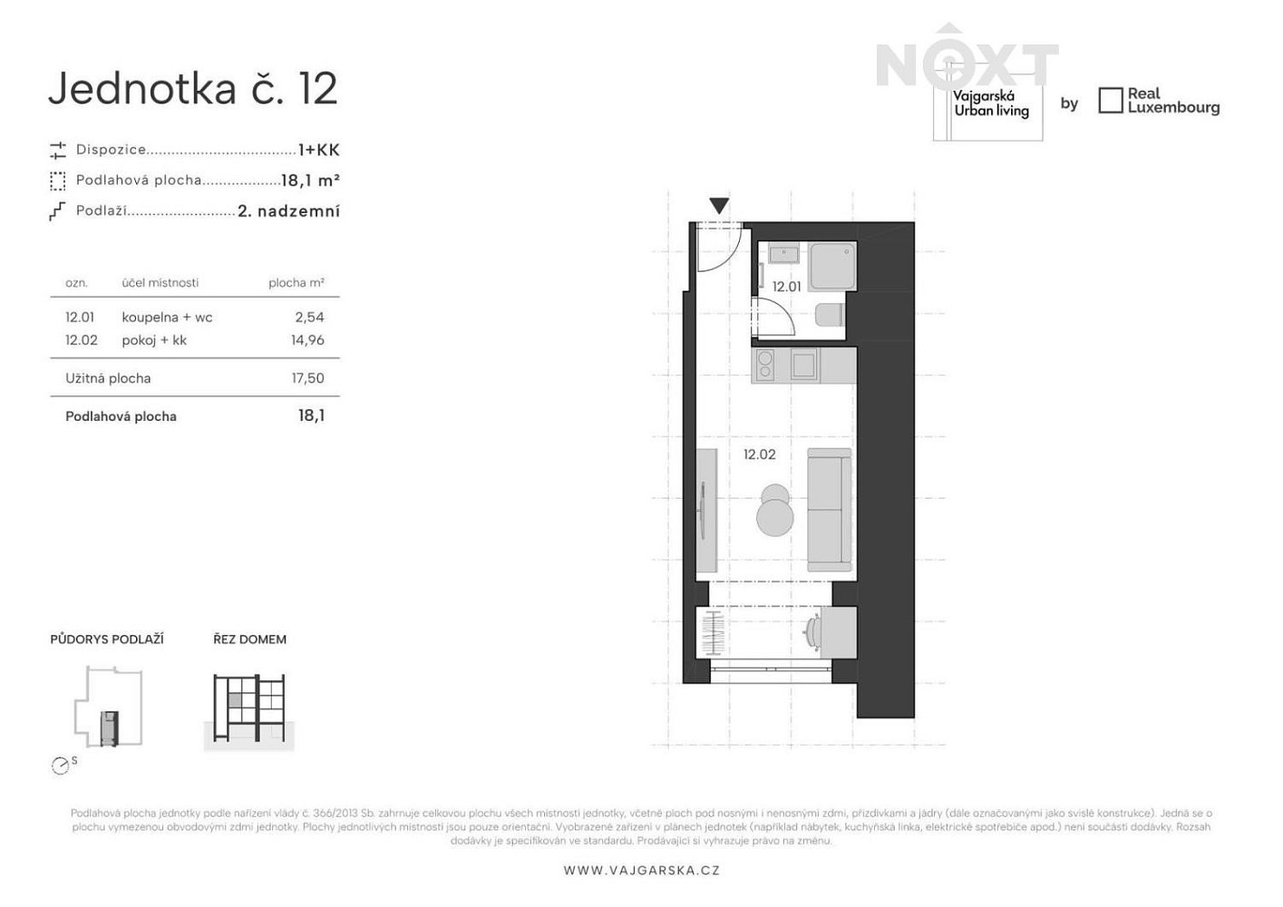 Byt 1+kk · 17 m² · Vajgarská, Praha 9 - Kyje - 4