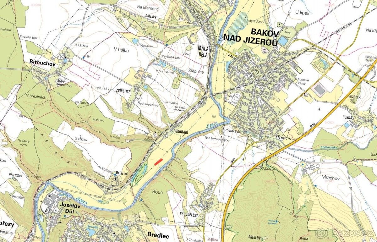 Prodej pozemek pro bydlení - Bakov nad Jizerou, 294 01