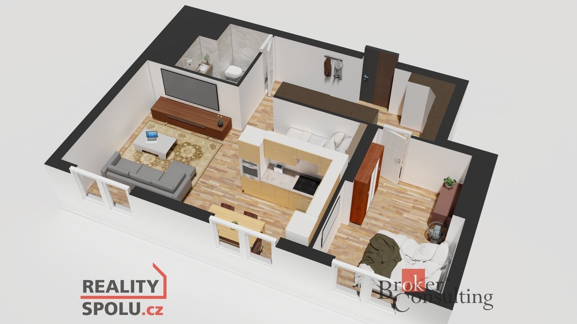 Prodej byt 2+1 - nábřeží Svazu protifašistických bojovníků, Ostrava, 54 m²