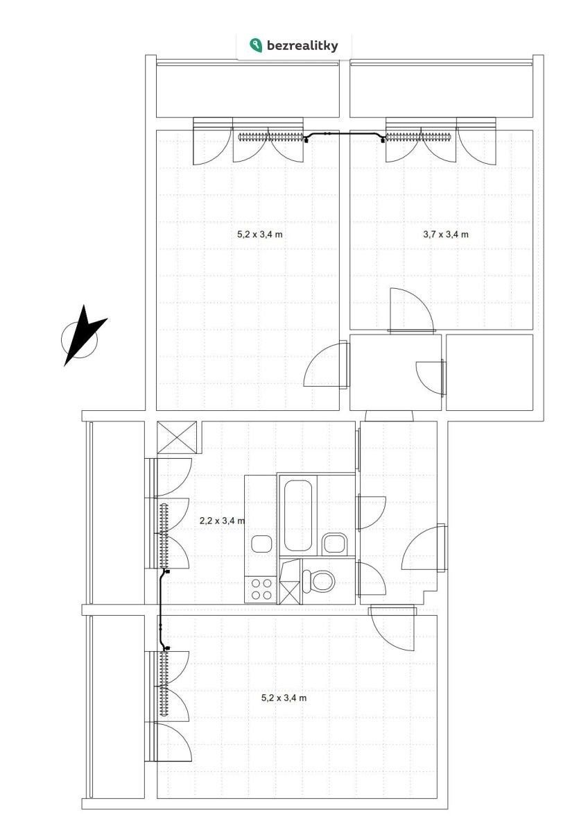 3+1, Wilsonova 1501, Slaný, 70 m² - 2