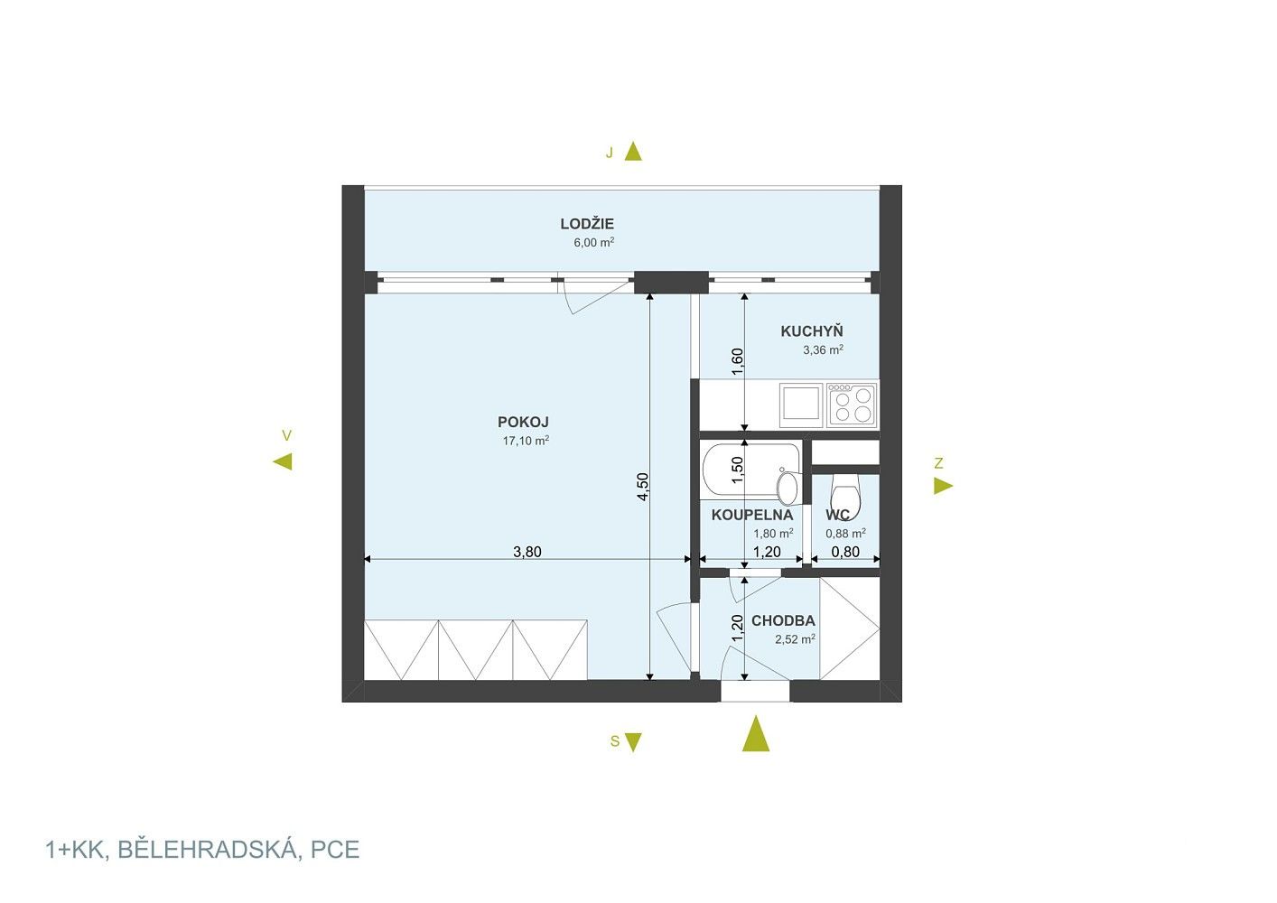 Byt 1+kk · 32 m² · Pardubice - Polabiny, Pardubický kraj - 3
