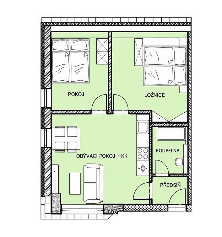 Byt 3+kk · 50 m² · Kestřany, okres Písek - 4