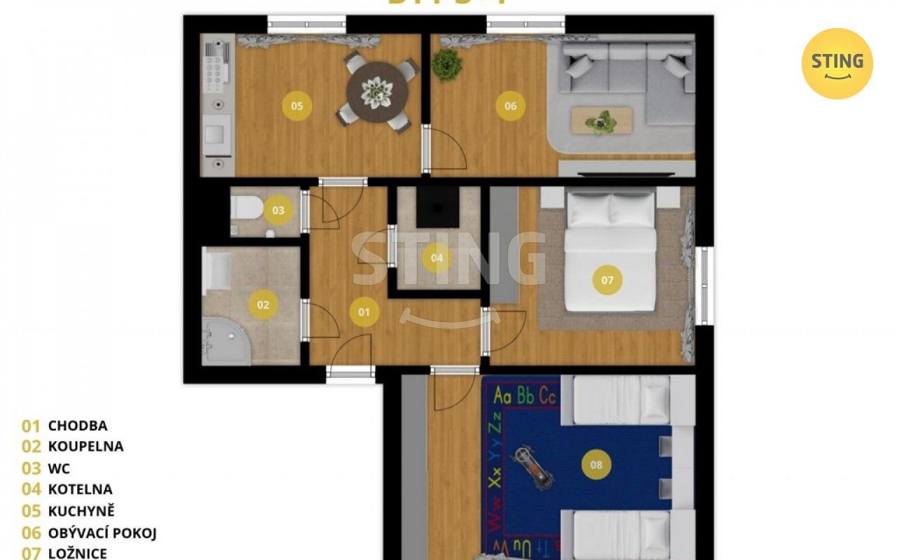 Prodej byt 3+1 - Košetice, Velké Heraltice, 72 m²