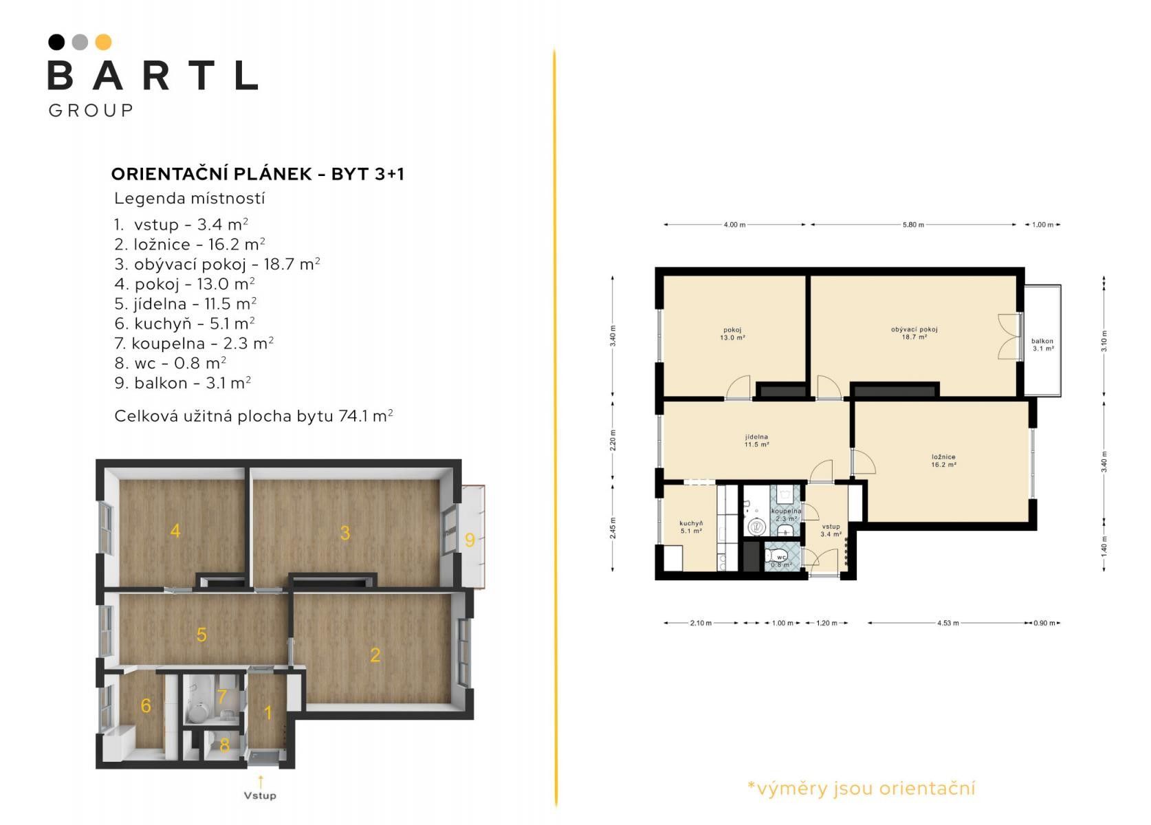 3+1, Navrátilova , Nové Hrady, 72 m² - 2