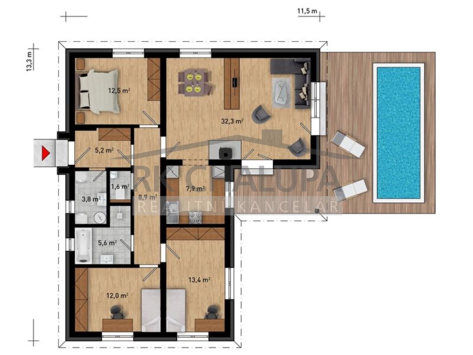 Prodej rodinný dům - Hosín, 104 m² - 5