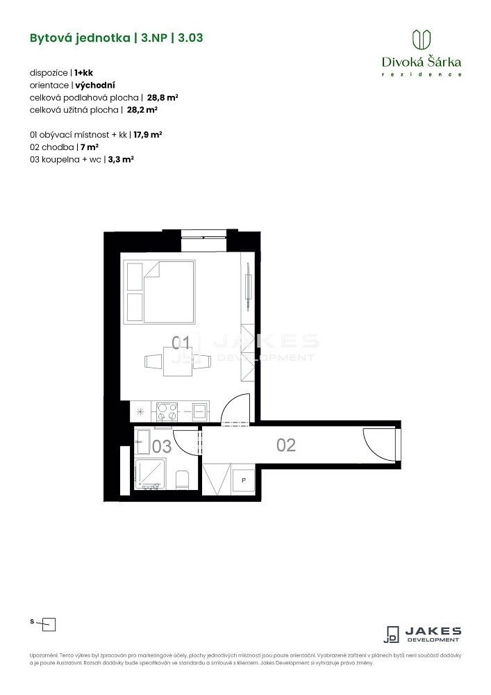 Byt 1+kk · 29 m² · Praha - Liboc, okres Praha 6, Hlavní město Praha - 3