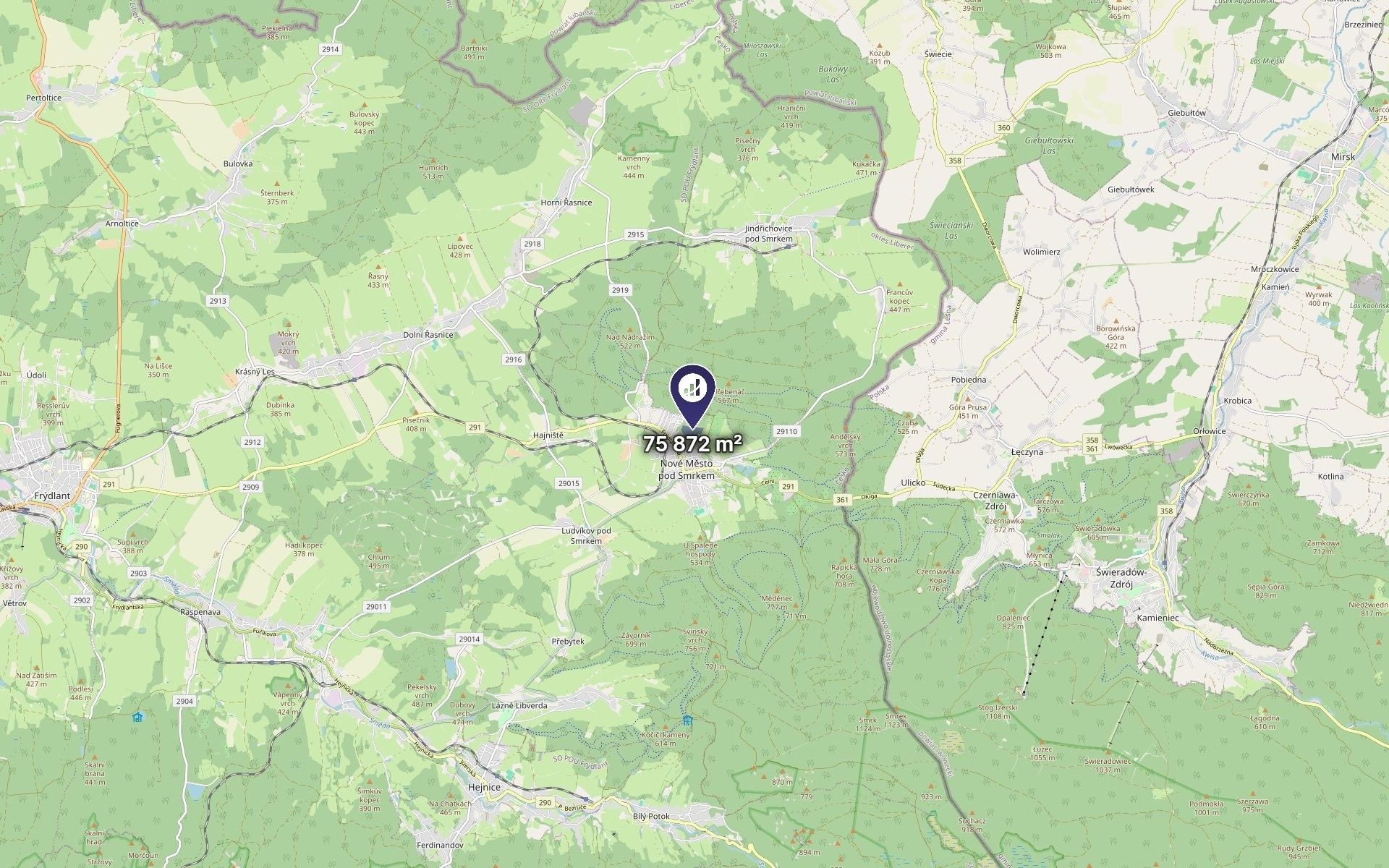 Komerční pozemek · 75 872 m² · Nové Město pod Smrkem - 3